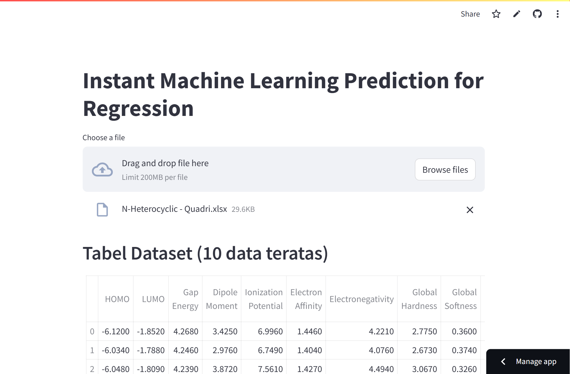Instant Machine Learning Prediction for Regression